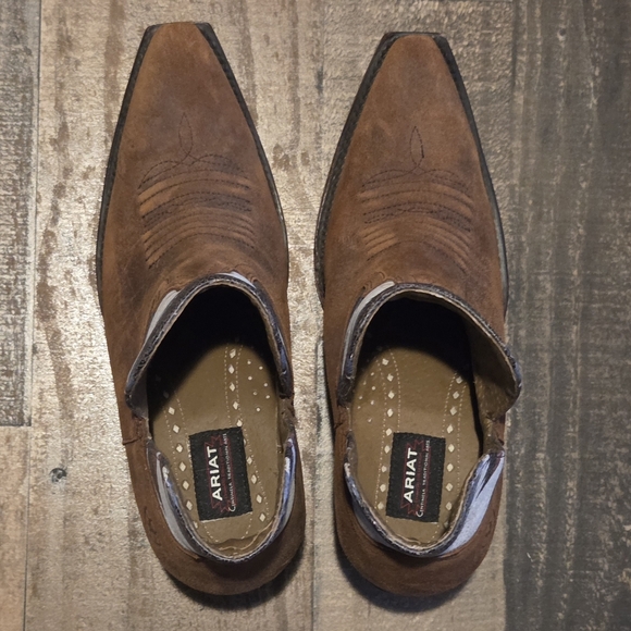 New $209 Ariat Chimayo Roughout Brown Suede Ankle Boots Aztec Hazel Dixon 7.5 - Picture 10 of 12